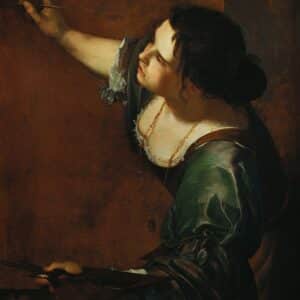 “Self Portrait as the Allegory of Painting (La Pittura), 1638-39, Oil on Canvas, 98.6 x 75.2 cm, Royal Collection Trust, London.