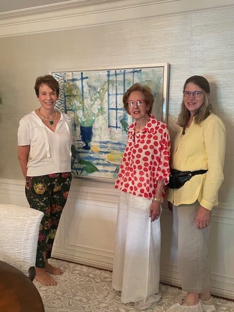 Annie Murphy welcomes MAA! members Mary Willis and Betsy Rumley to visit her collection in June, 2025.